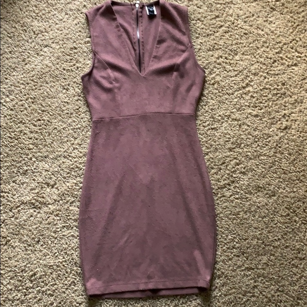 Faux suede lavender bodycon dress